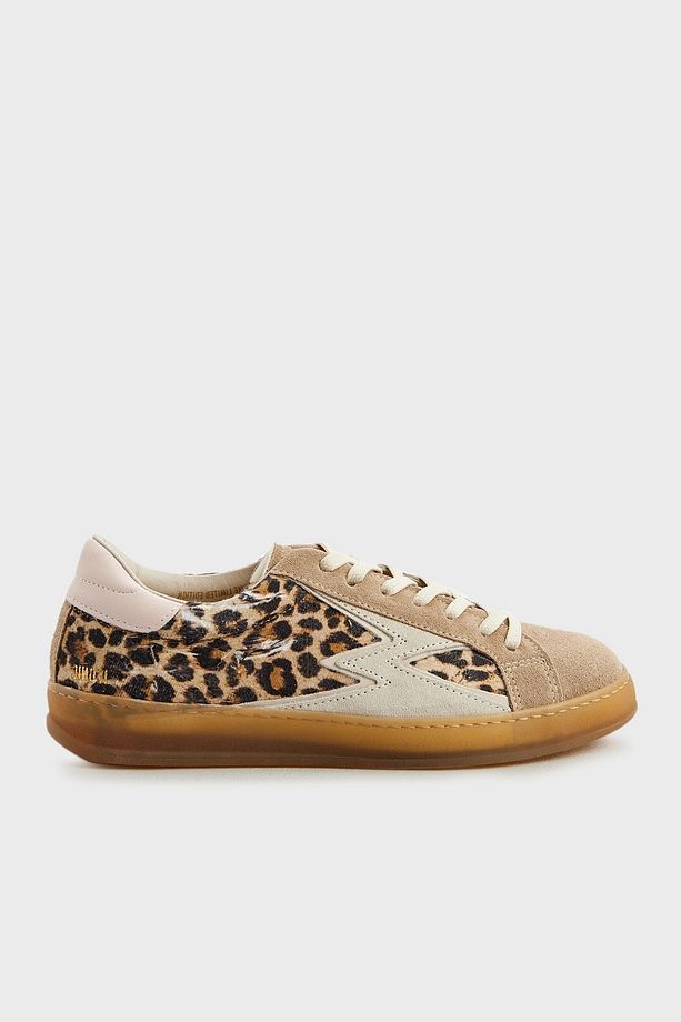 Deri Logolu Leopar ve Süet Detaylı Sneaker Ayakkabı AYAKKABI IC009 - 1