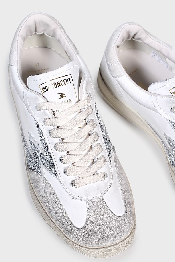 Deri Logolu Sim ve Süet Detaylı Vintage Sneaker Ayakkabı AYAKKABI MG630CO - 5