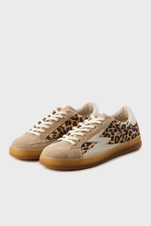 Deri Logolu Leopar ve Süet Detaylı Sneaker Ayakkabı AYAKKABI IC009 - 3