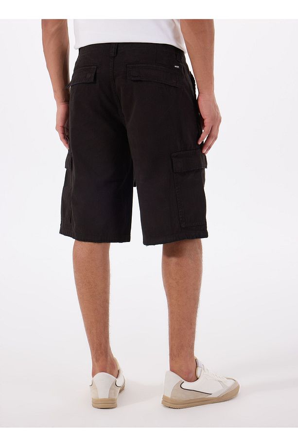 Regular Fit Siyah Erkek Şort M5GD53WGCVAJBLK GO TWILL CARGO SHT - 4