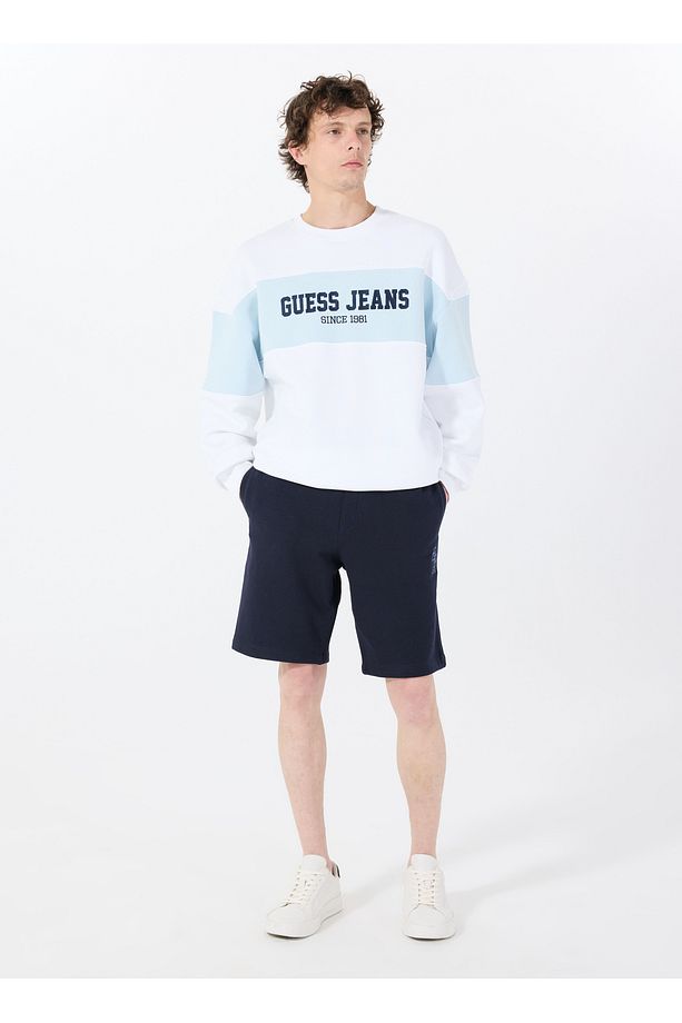 Lacivert Erkek Loose Fit Desenli Sweat Şort M5GD10KCN01G7V2 CLOVIS SHORTS - 1