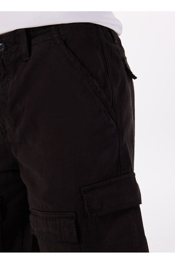 Regular Fit Siyah Erkek Şort M5GD53WGCVAJBLK GO TWILL CARGO SHT - 5