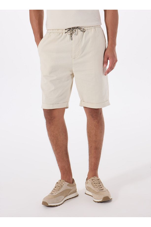 Slim Fit Krem Erkek Şort M5GD55WH4EAG1CV AXEL SHORT CO LIN - 3