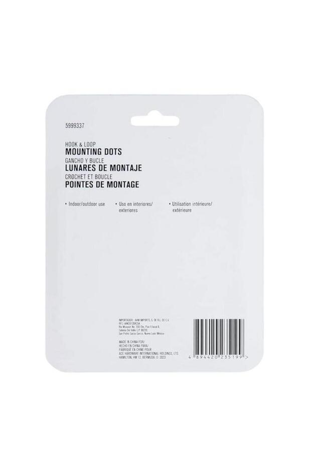 ACE 12-Pairs Round Shape Wall Friendly Hook and Loop Mounting Dots Black - 2