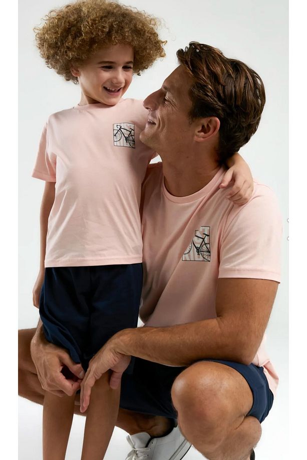 Erkek,Bisiklet Temalı, % 100 Pamuk,Aile( Baba-Oğul )T-shirt Bermuda Takım(ayrı ayrı fiyatlandırılır) - 5