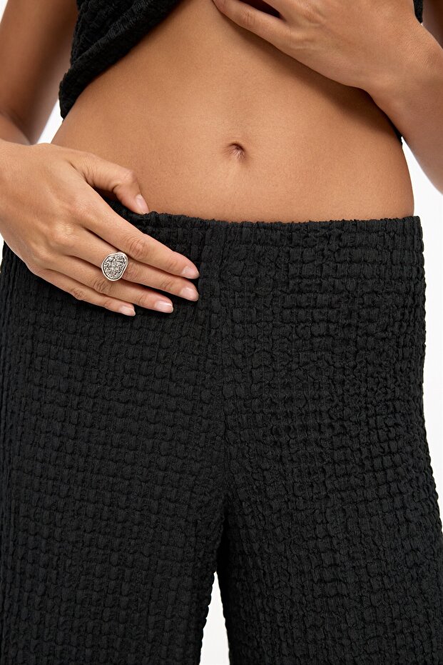 Kırışık efektli rustik pantolon - 5