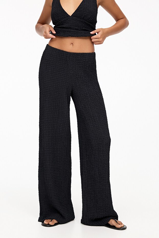 Kırışık efektli rustik pantolon - 3