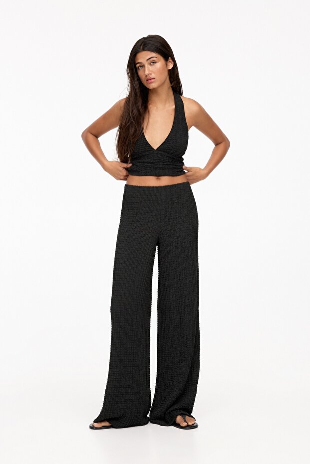 Kırışık efektli rustik pantolon - 2