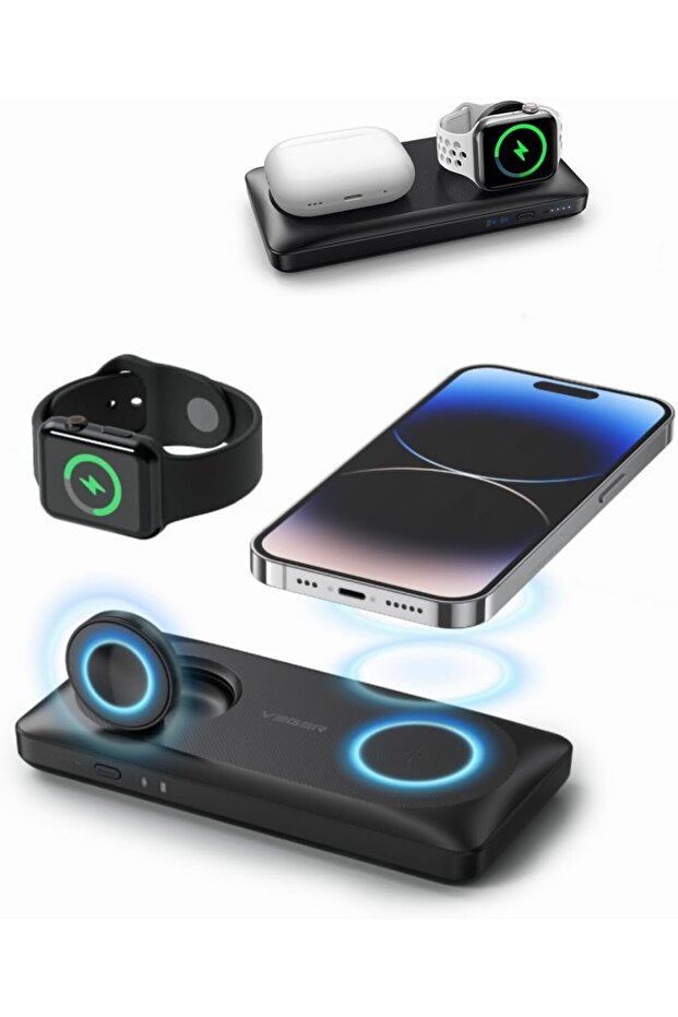 Magnetic Wireless 3 in 1 10000 mAh Power Bank