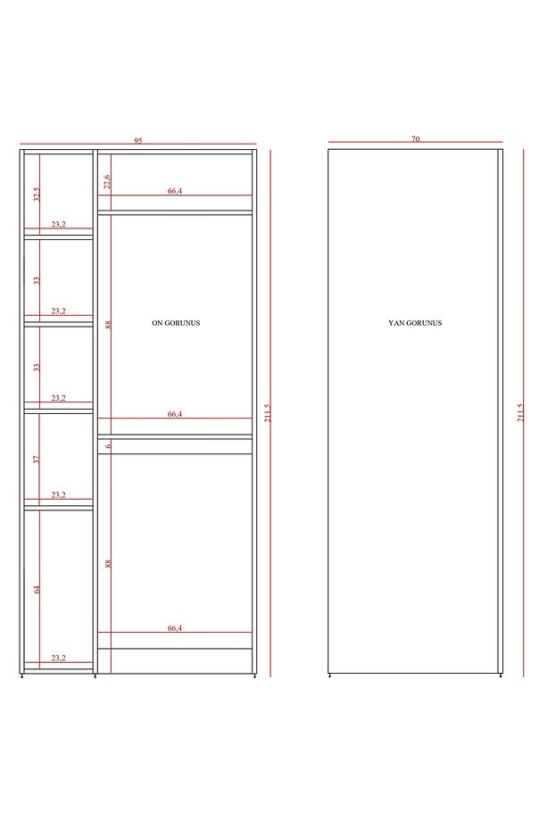 MDF ÇAMAŞIR MAKİNESİ KURUTMA MAKİNESİ DOLABI KAPAKLI - 5