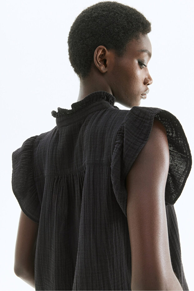 Volan Kollu Muslin Bluz - 1