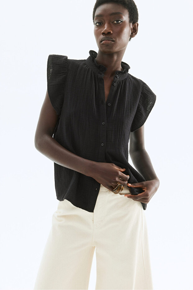 Volan Kollu Muslin Bluz - 2