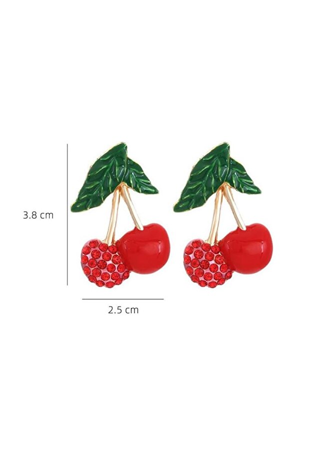 Taşlı Tatlı Kiraz küpe - 3