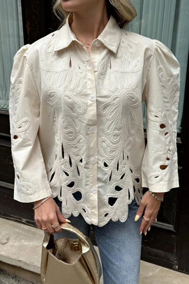 Guipure Shirt Stone