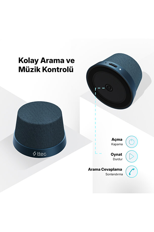 Vox Mini M Magsafe Uyumlu 2’si 1 Arada Kablosuz Bluetooth Hoparlör Lacivert 2BH13L - 8