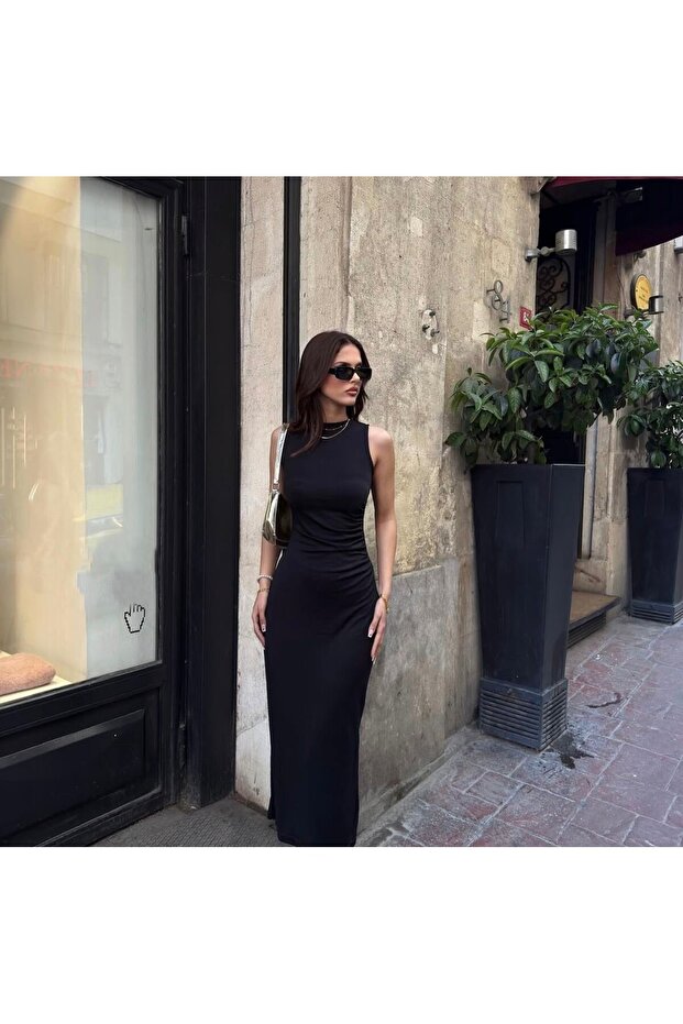 Modal Pike kumaş elbise - 1