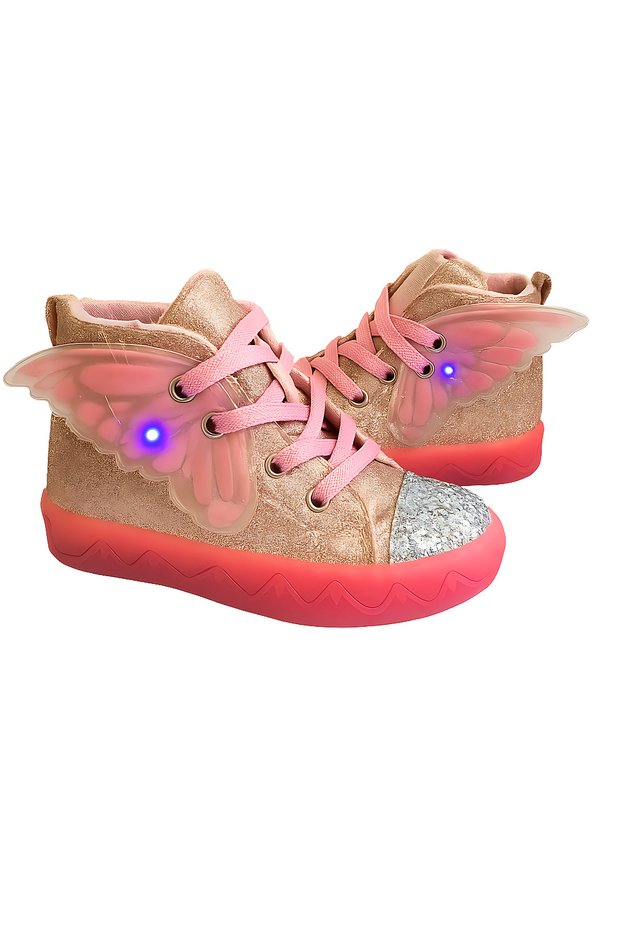 Girl's Zippered Glitter Butterfly Decorated Sports Shoes Sneaker