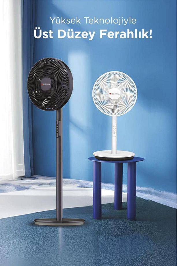 SF-01 Siyah Ayarlanabilir Ayaklı 14'' İnc 45W 3 Kademeli 7 Pervaneli Vantilatör Fan - 3