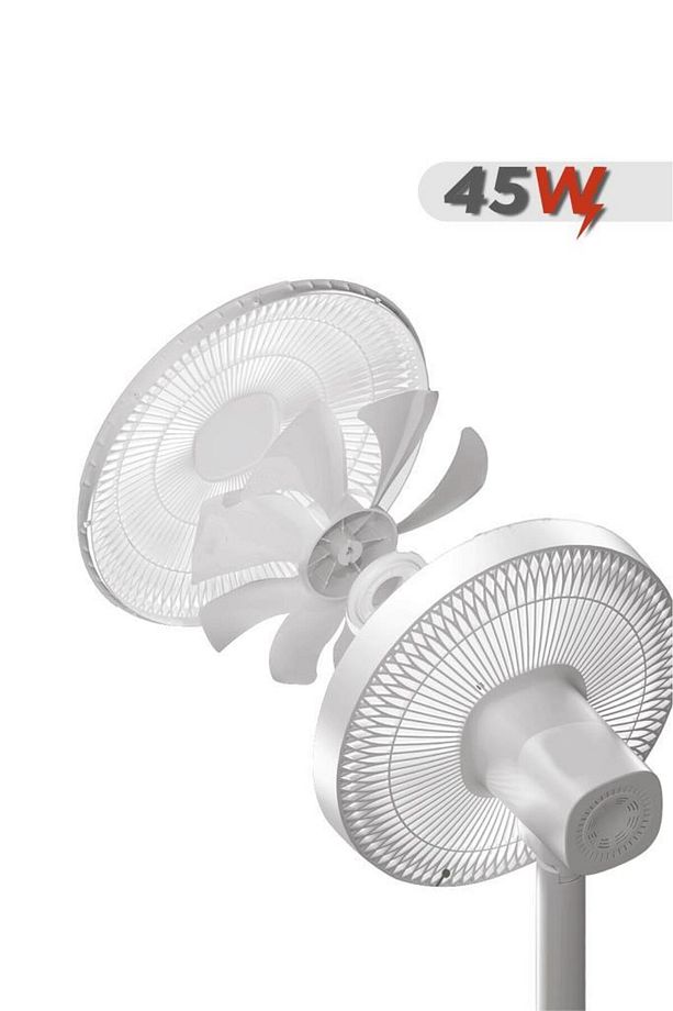 SF-01 Siyah Ayarlanabilir Ayaklı 14'' İnc 45W 3 Kademeli 7 Pervaneli Vantilatör Fan - 6
