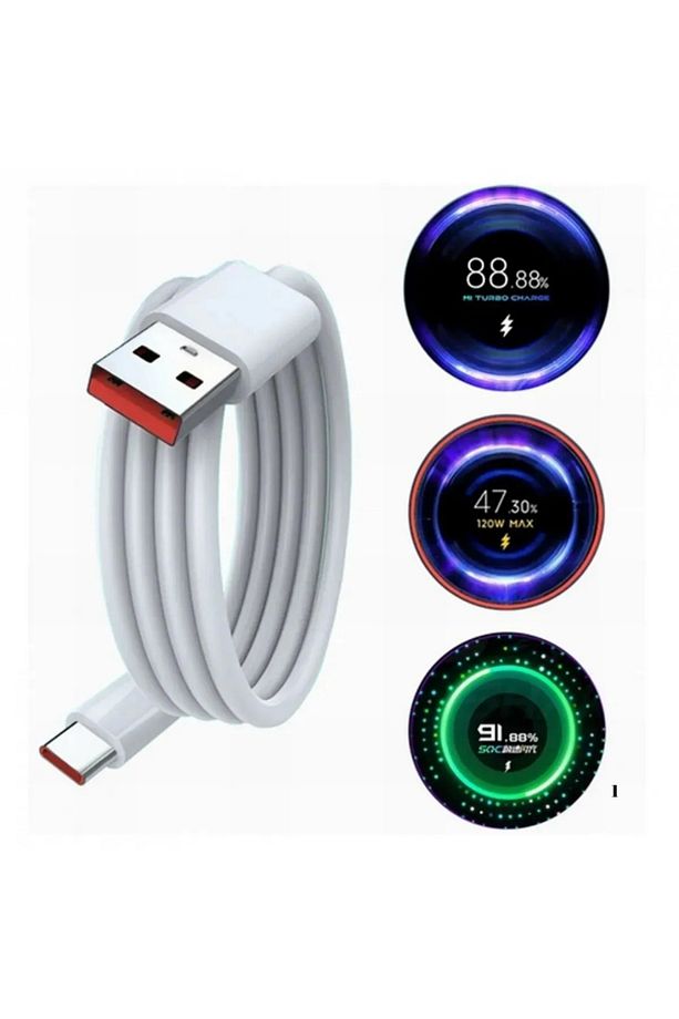 120W Turbo Ultra Hızlı Akım Korumalı Şarj Aleti USB- Type-C Kablo ve Adaptör Şarj Seti - 7