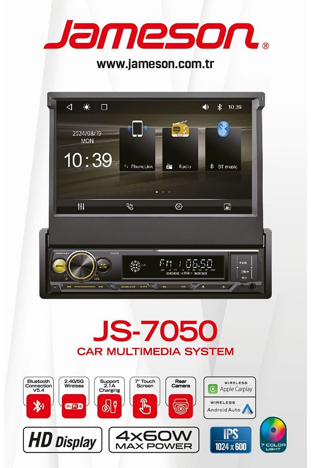 JS-7050 INDASH TEYP CARPLAY ANDROİD AUTO AHD KAMERA  uyumlu - 1