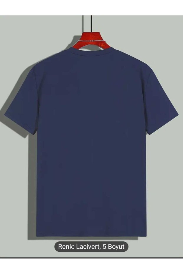Unisex Cotton Crew Neck Navy Blue T-Shirt