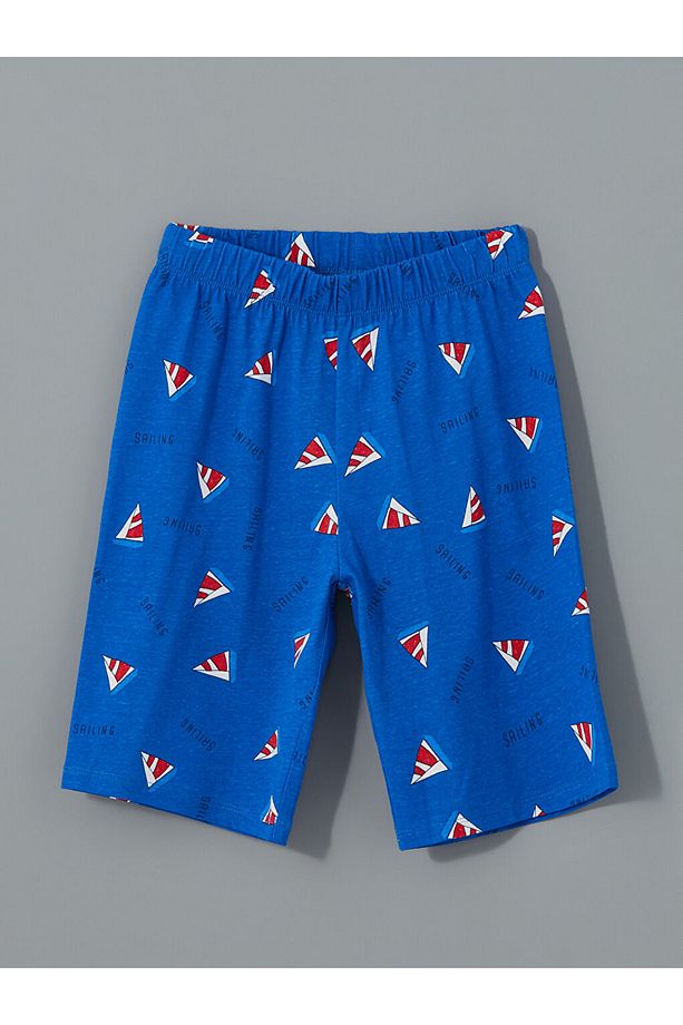 Standart Kalıp %100 Pamuk Penye Kumaş Erkek Bebek Şortlu Pijama Takımı - 4