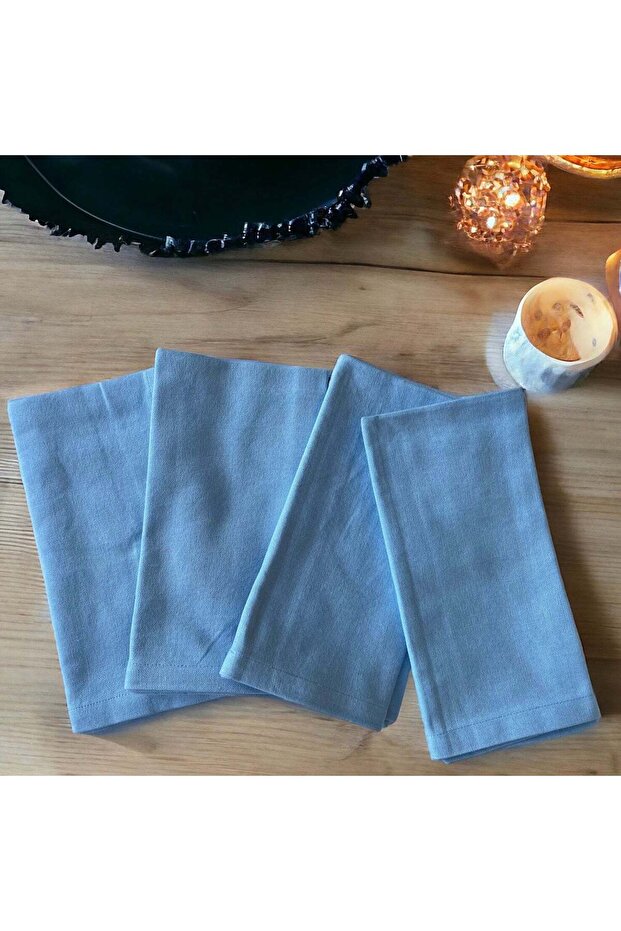 Cerulean Blue Cotton Napkin - Set of 4 pieces