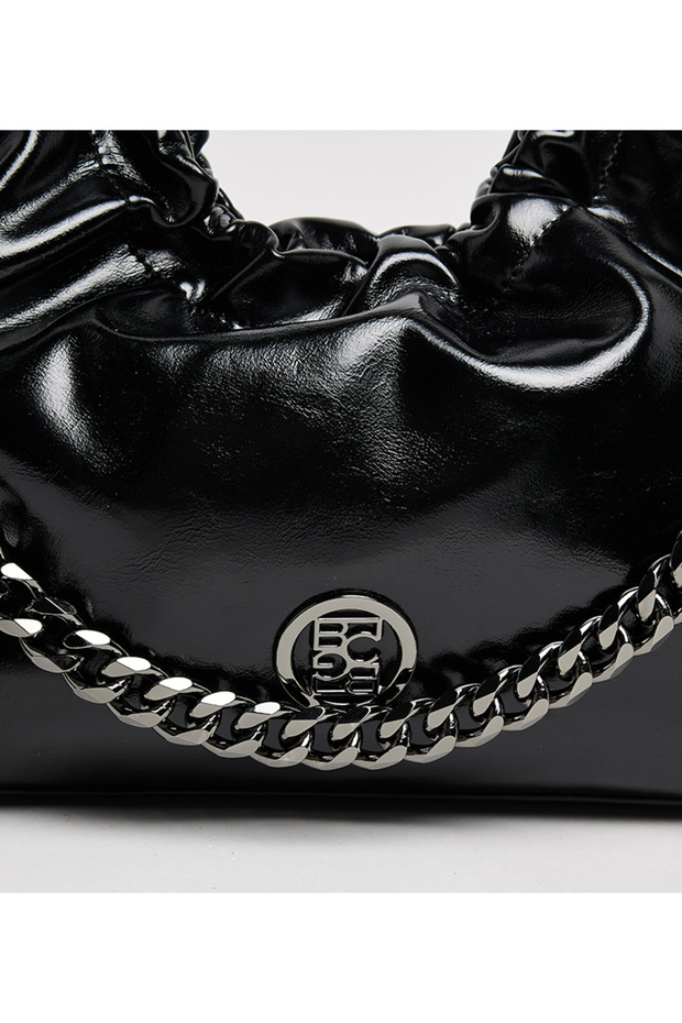 حقيبة يد سوداء صلبة - 4