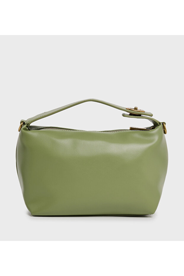 حقيبة يد خضراء صلبة - 3