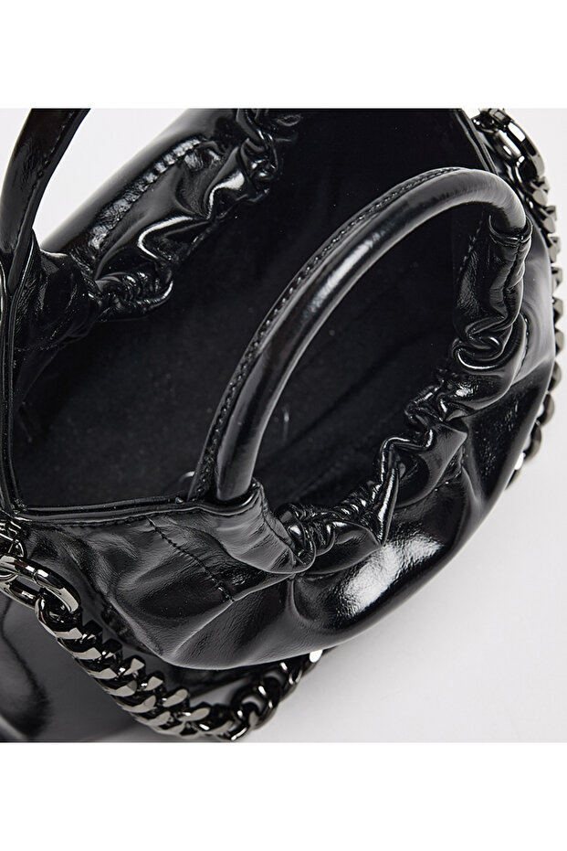 حقيبة يد سوداء صلبة - 6