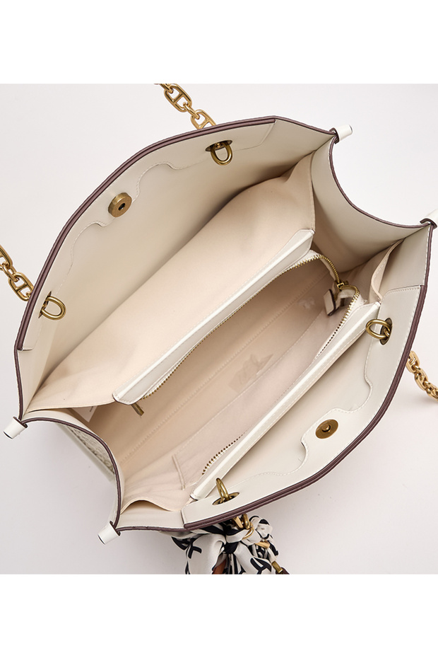 حقيبة توت يومية باللون البيج - 5