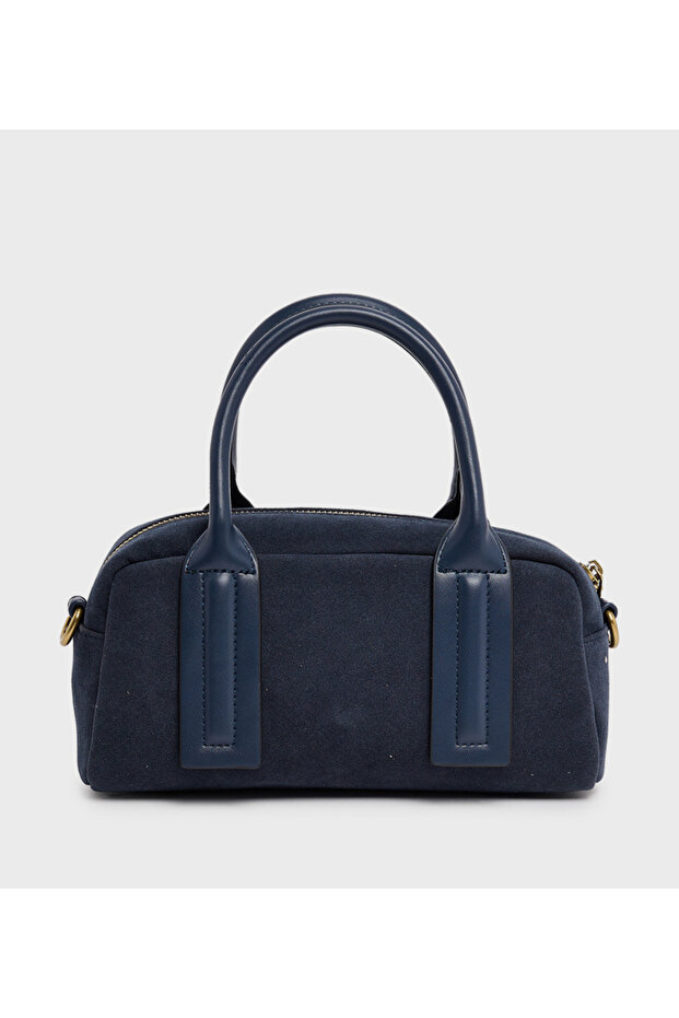 Blue Solid Handheld Bag - 3