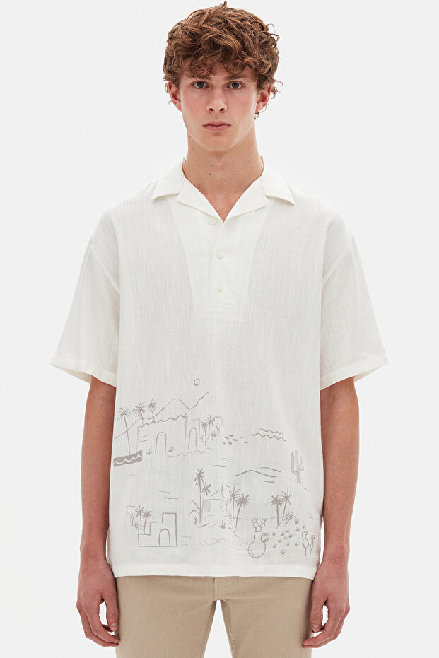 Relaxed Beyaz Gömlek - 1