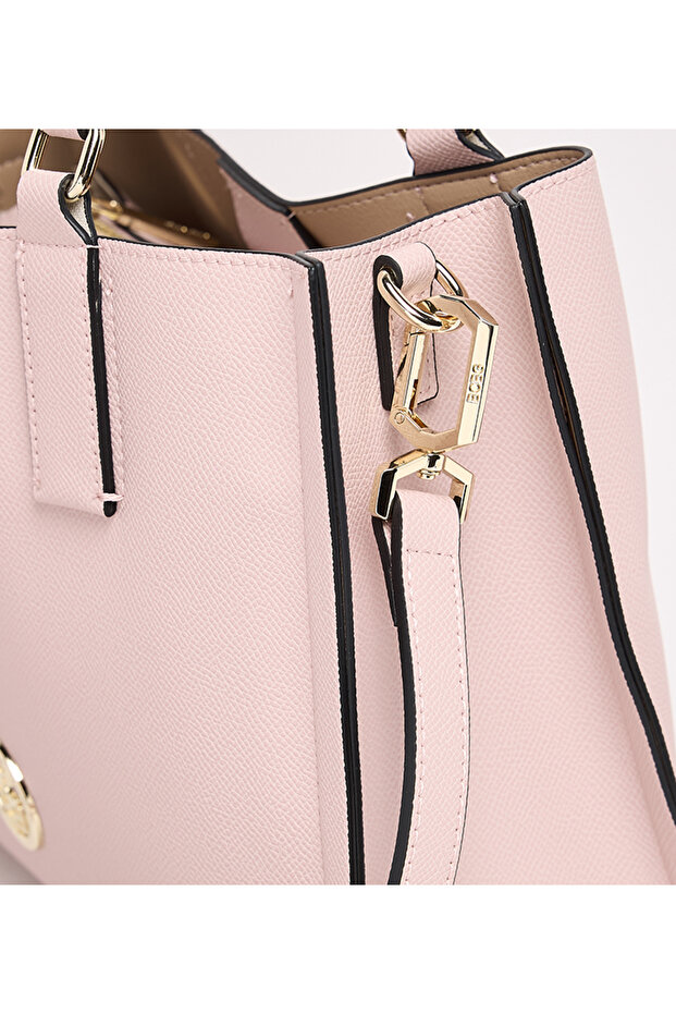 حقيبة يد وردية صلبة - 5