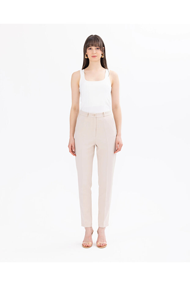 Düğmeli Bilek Boy Pantolon - 3
