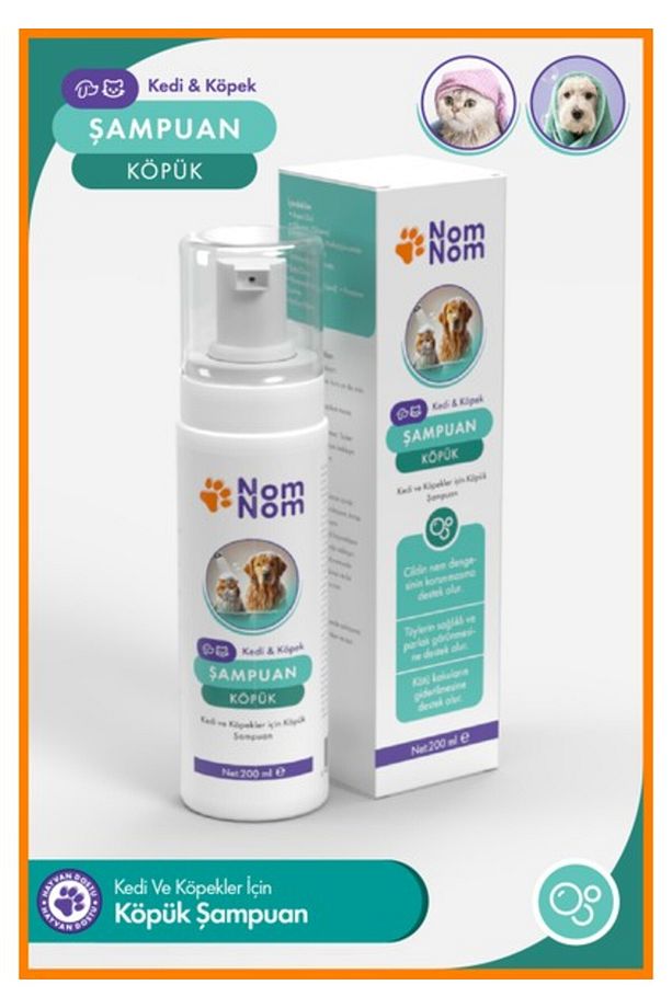 NomNom Kedi ve Köpekler İçin Köpük Şampuan 200 ml - 1