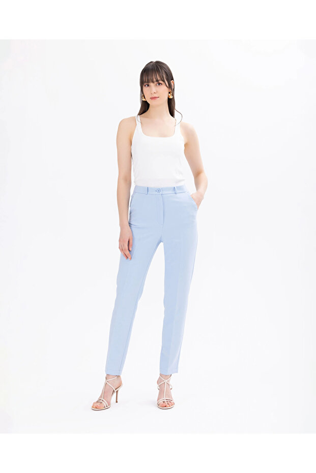 Düğmeli Bilek Boy Pantolon - 4