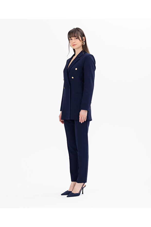 Düğmeli Bilek Boy Pantolon - 4