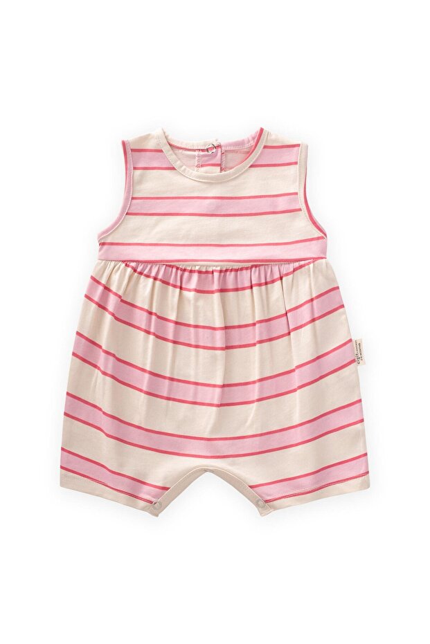 Wide Striped Jumpsuit 0-3 Years Pink Fuchsia Striped