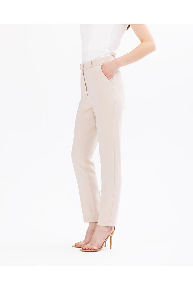 Düğmeli Bilek Boy Pantolon - 5