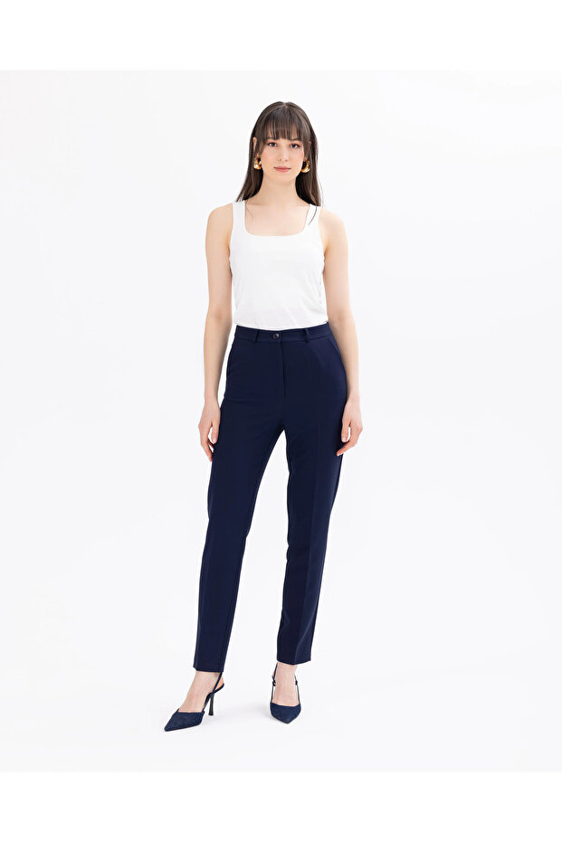 Düğmeli Bilek Boy Pantolon - 7