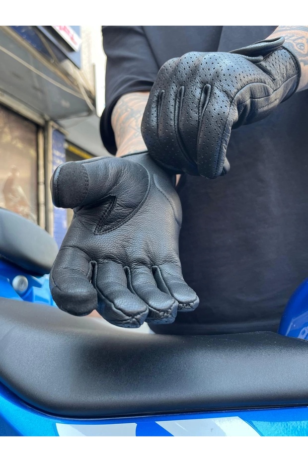 670 ELDİVEN DERİ SİYAH - 4