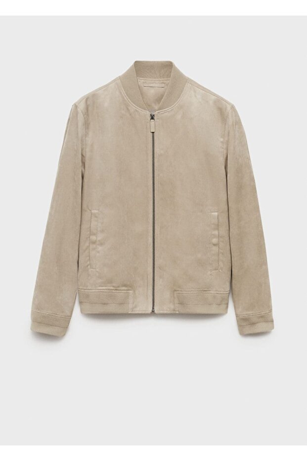 Süet görünümlü bomber ceket - 3