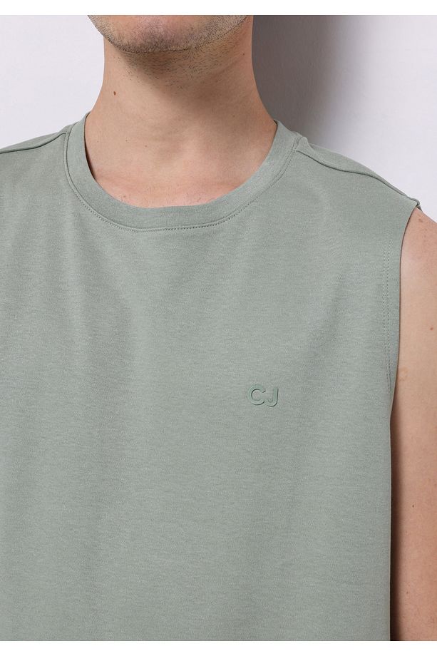 Regular Fit Erkek Yeşil Atlet - 4
