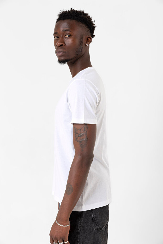 White Men's Basic Bicycle Tshirt - 2