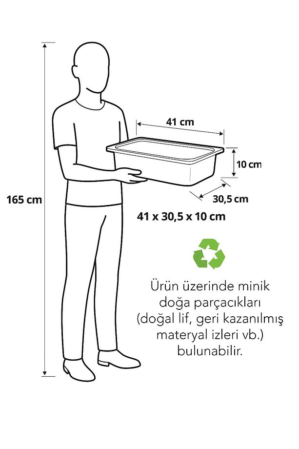 Montessori Oyuncak Dolabı Kutusu Saklama Kutusu 41x30,5x10 Cm Çocuklar Için Aktive Kutusu - 3