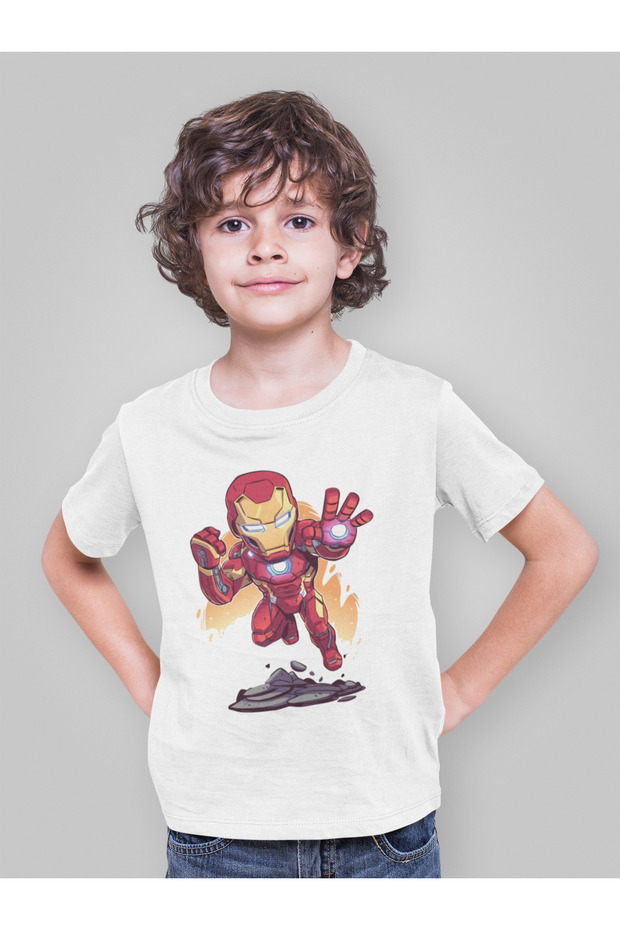 Design Ironman Demiradam Printed Unisex Avengers Movie Kids T-Shirt (1-12 Years)