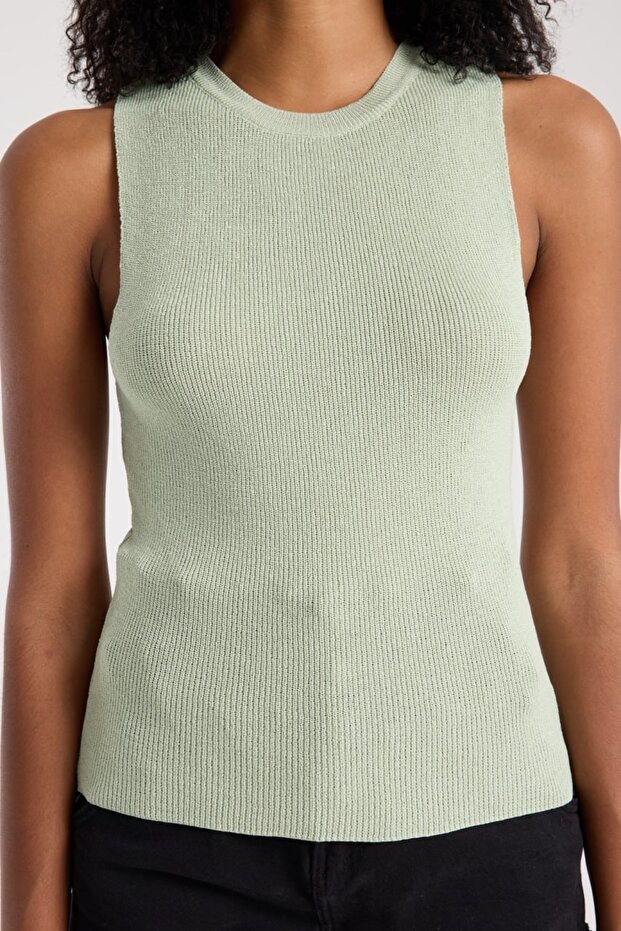 Basic Kolsuz Crop Kadın Triko - 2