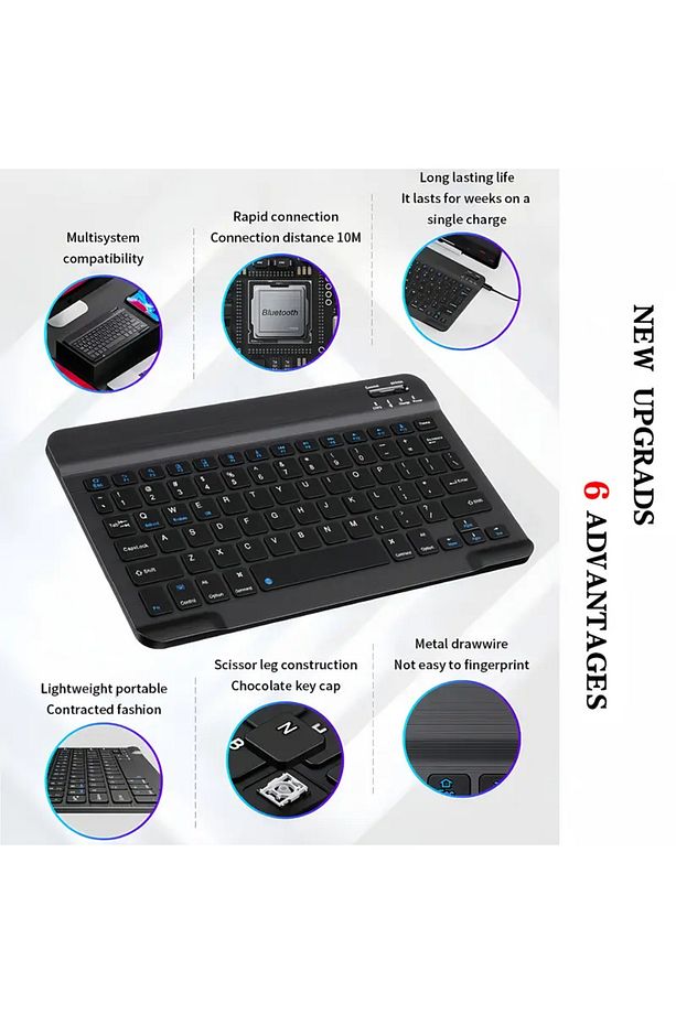PC/Notebook/Macbook Uyumlu Kablosuz Şarj Edilebilir Klavye Mouse Seti Sessiz Türkçe Karakter Klavye - 7